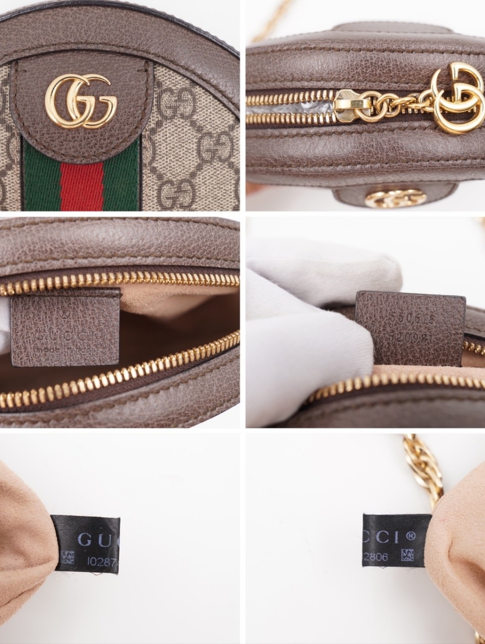 CG52 💗 Gucci Ophidia Mini Round Shoulder Crossbody Bag - Picture 9 of 13